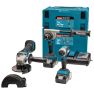 Makita DLX3155TJ Comboset 18V 5.0Ah Li-Ion - Trapano a batteria DDF486 + Smerigliatrice a batteria DGA504 + Avvitatore a impulsi DTD153 in MBox - 1