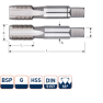 Rotec 310.1750 HSS Set di rubinetti manuali 2 pezzi DIN 5157 BSP G 1.3/4-11 - 1