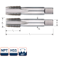 Rotec 314.0022 HSS Set di rubinetti manuali 3/4 x 14 NPT (2) - 1