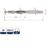 Rotec 355.0400 HSSE Punta combinata metrica M 4 x 0,7 - 1