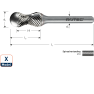 Rotec 442.2000 Frese HM 12,7 mm modello X - 1